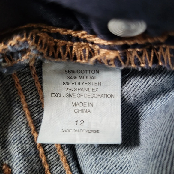 New York & Company Distressed Dark Wash Skinny Jeans Size Women's 12 - Picture 11 of 11